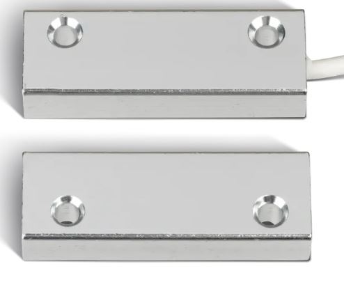 Contact magnétique en aluminium en applique, 1 contact inverseur + boucle d'autoprotection (5 fils) [SMK20715] - [3760273110871]