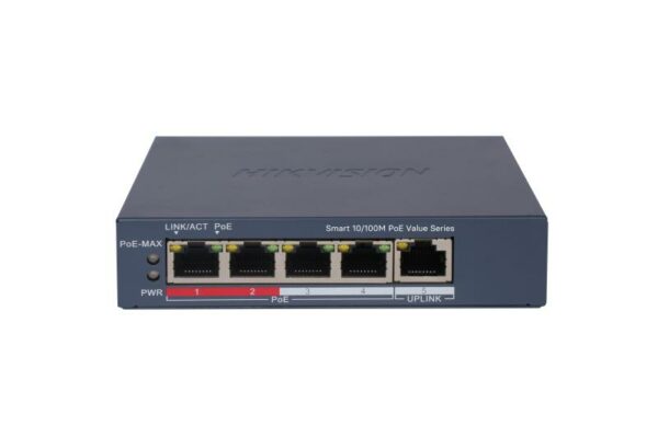 Switch 4 ports POE intelligent Fast Ethernet [DS-3E1105P-EI/M] - []
