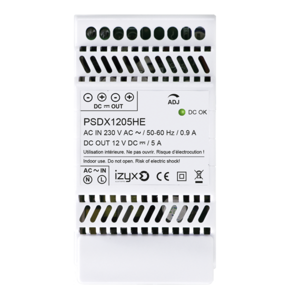 Alimentation rail DIN 12V 5A [PSDX1205HE] - [3760273116406]