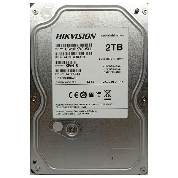 Disque dur interne de surveillance 2 To 3,5 pouces SATA 5400 tr/min [DS-20HKVS-VX1] - []