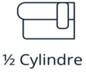 Demi cylindre 30 mm (Accès Extérieur Seul) - [KCYL-3000D-02]